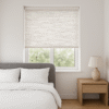 Ivory blackout roller blind installed in a bedroom - Value Blinds NZ