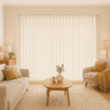 light filter vertical blind installed in a living room - Value Blinds NZ